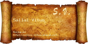 Sallai Vitus névjegykártya